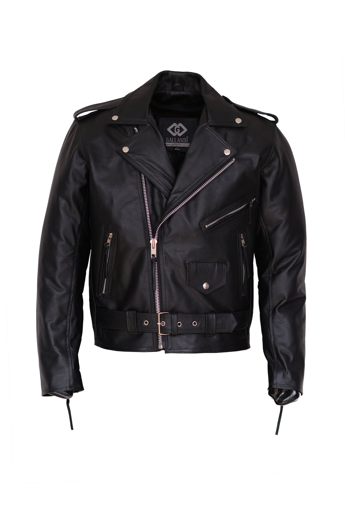 Men’s Full-Grain Cowhide Leather Brando Biker Jacket