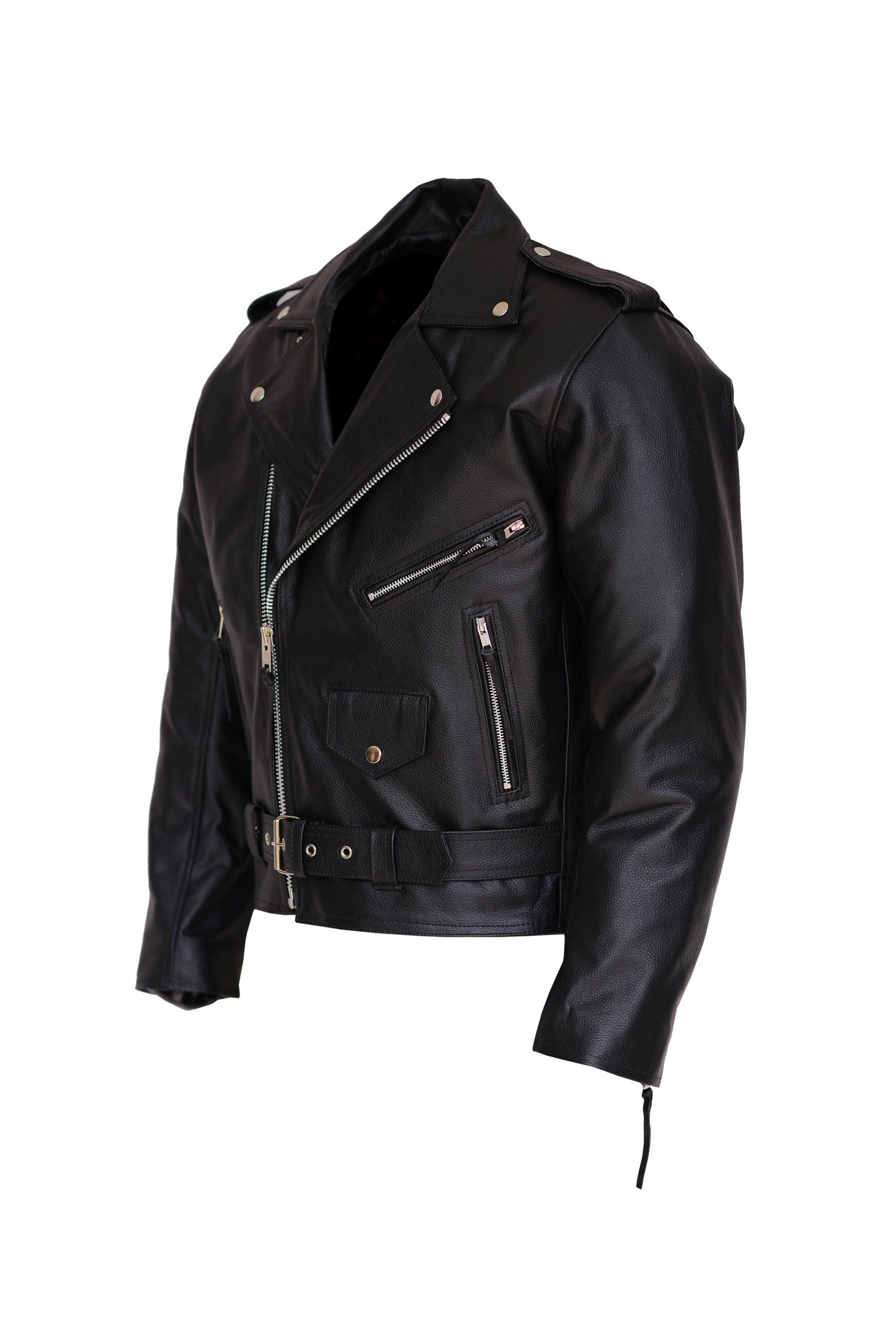 men's leather jackets-full grain cowhide brando biker jacket