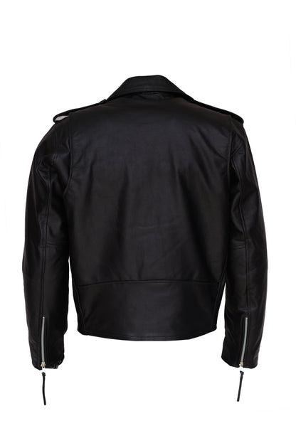 Men's Leather Jackets-Full Grain Cowhide Brando Biker Jacket
