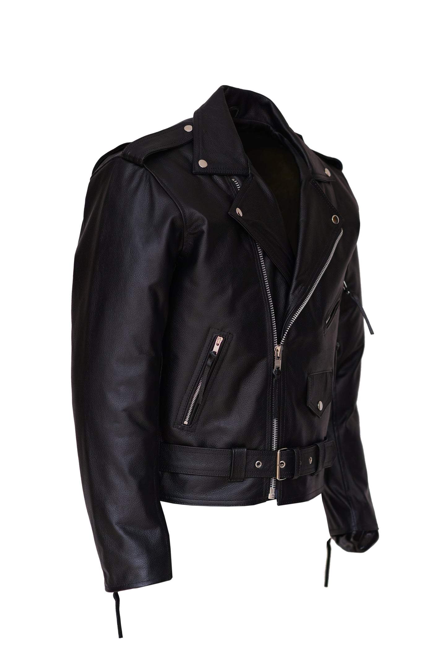 men's leather jackets-full grain cowhide brando biker jacket