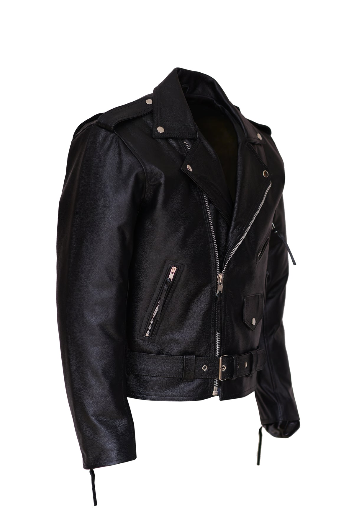 Men’s Full-Grain Cowhide Leather Brando Biker Jacket