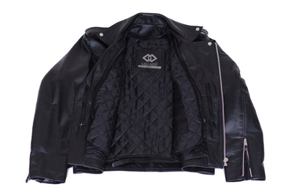 Men's Leather Jackets-Full Grain Cowhide Brando Biker Jacket