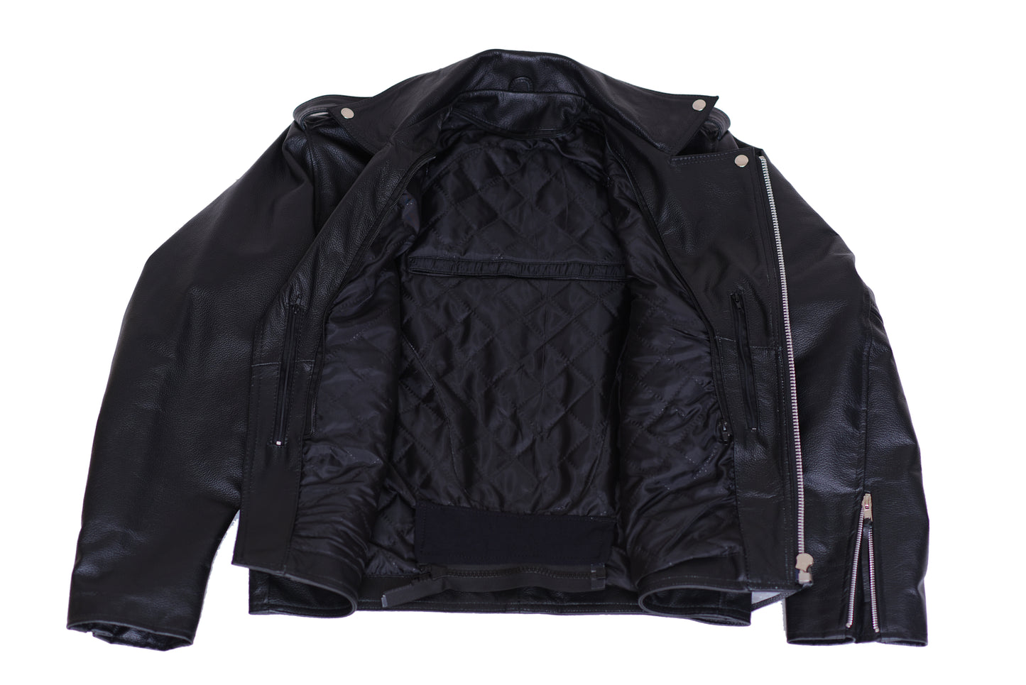 men's leather jackets-full grain cowhide brando biker jacket