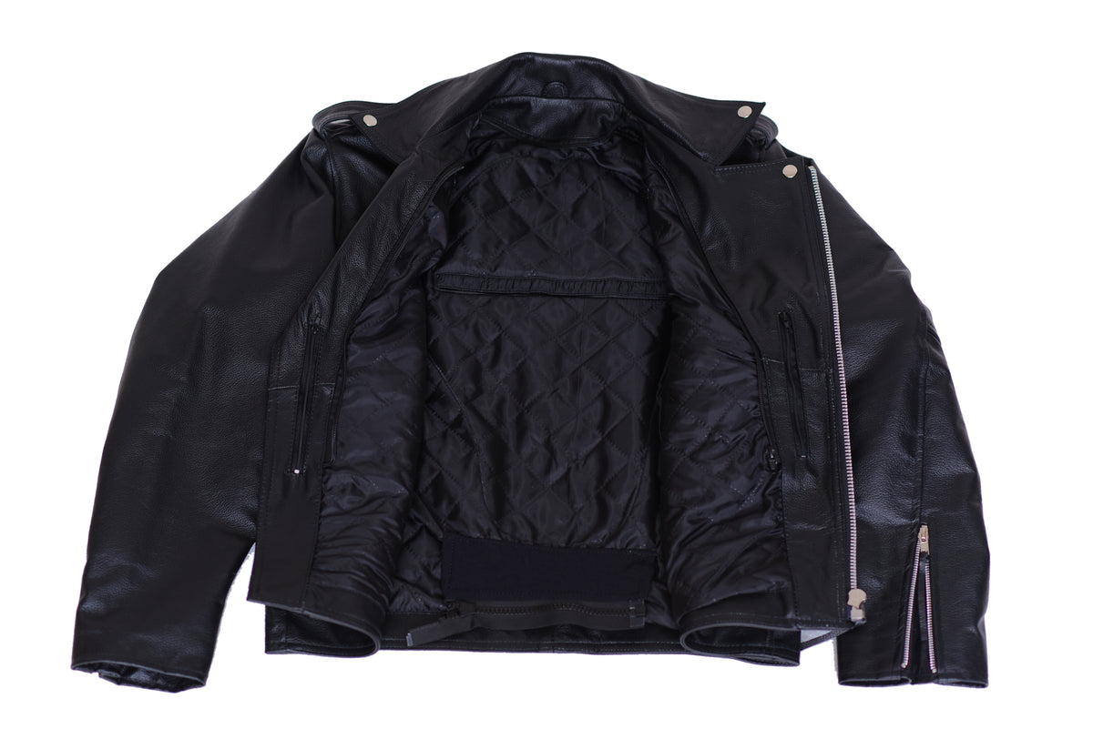 Men’s Full-Grain Cowhide Leather Brando Biker Jacket
