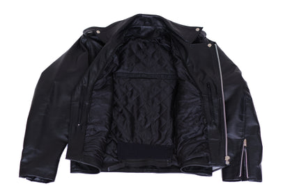 Men's Leather Jackets-Full Grain Cowhide Brando Biker Jacket