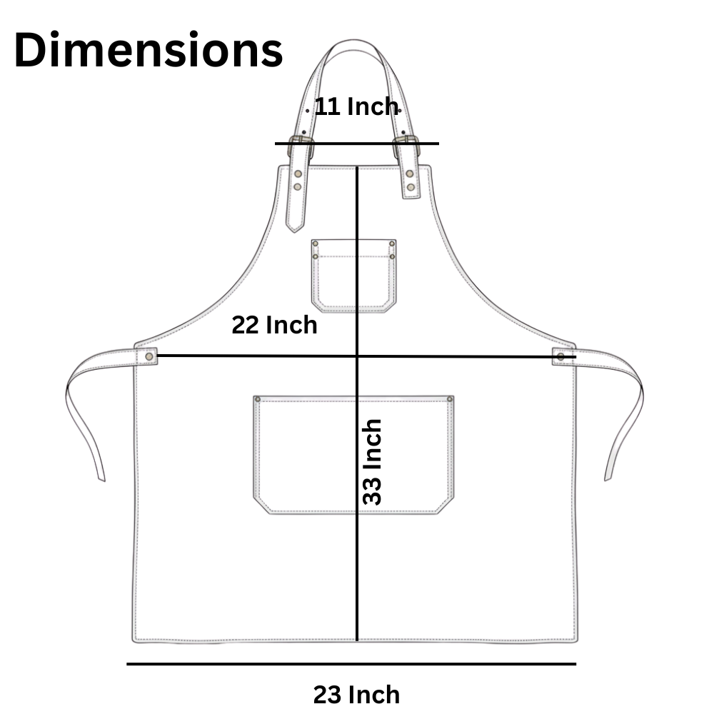 bbq, blacksmith, grill, woodwork, chef, butcher canvas apron with leather straps