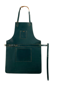 BBQ, Blacksmith, Grill, Woodwork, Chef, Butcher Canvas Apron with Leather Straps - 