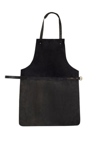 BBQ, Blacksmith, Grill, Woodwork, Chef, Butcher Canvas Apron with Leather Straps - 