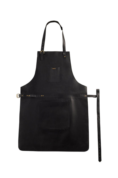 BBQ, Blacksmith, Grill, Woodwork, Chef, Butcher Canvas Apron with Leather Straps - 