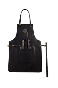 BBQ, Blacksmith, Grill, Woodwork, Chef, Butcher Canvas Apron with Leather Straps - 