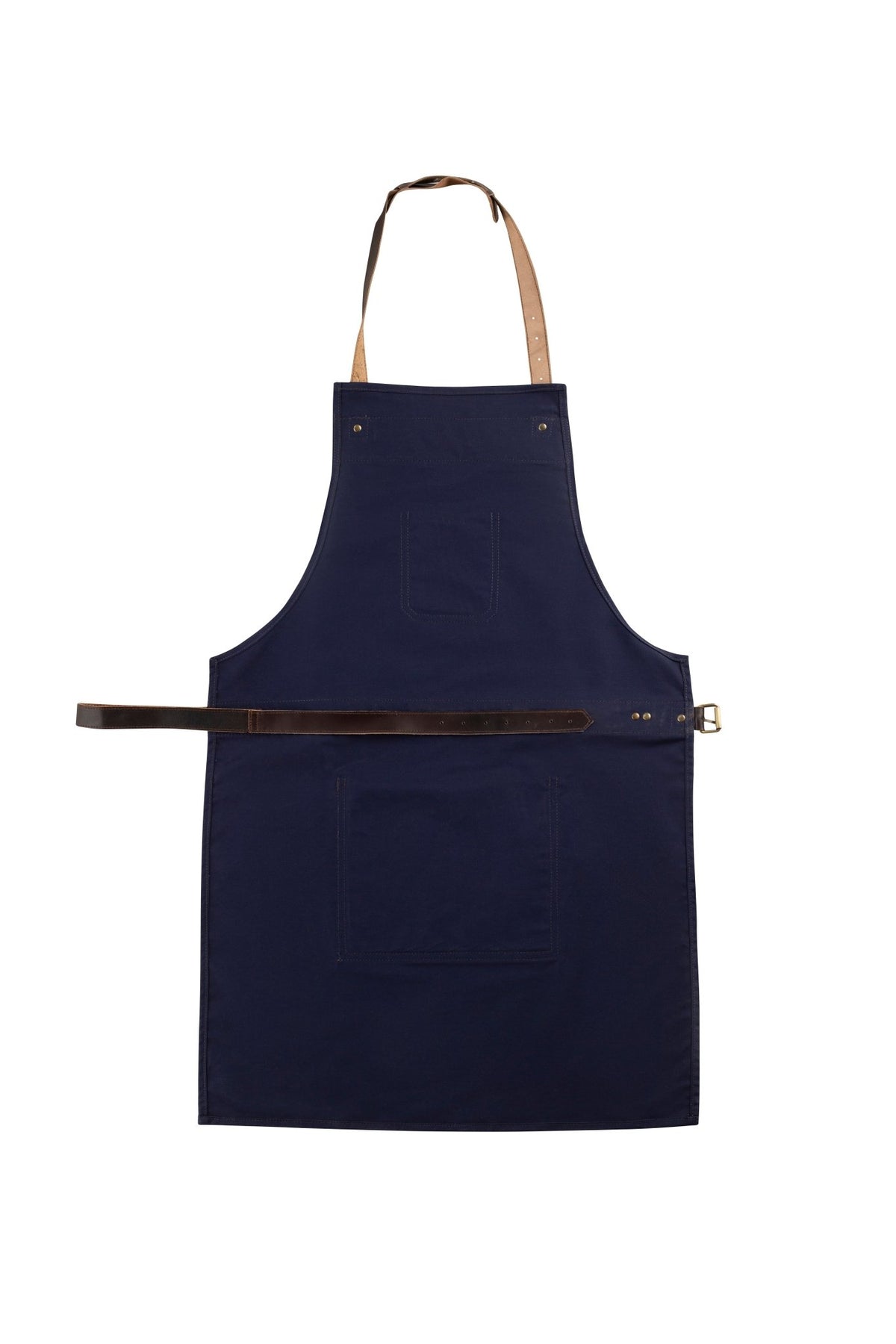 BBQ, Blacksmith, Grill, Woodwork, Chef, Butcher Canvas Apron with Leather Straps - 