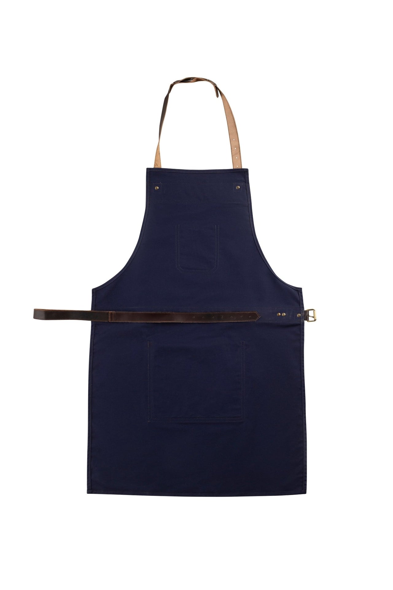 BBQ, Blacksmith, Grill, Woodwork, Chef, Butcher Canvas Apron with Leather Straps - 