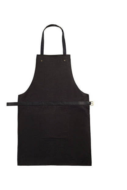 BBQ, Blacksmith, Grill, Woodwork, Chef, Butcher Canvas Apron with Leather Straps - 