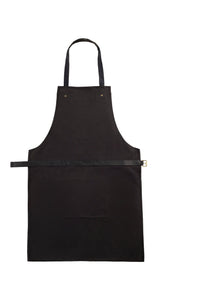 BBQ, Blacksmith, Grill, Woodwork, Chef, Butcher Canvas Apron with Leather Straps - 