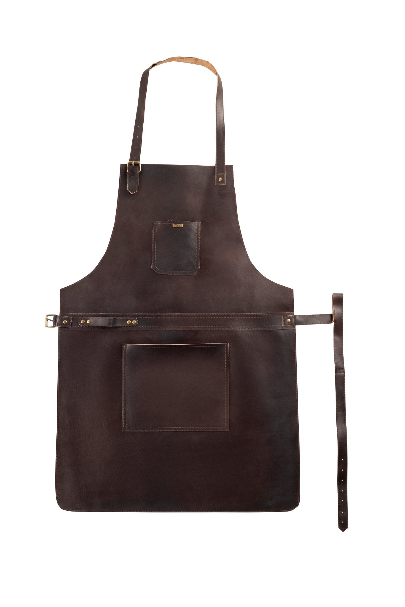 bbq, blacksmith, grill, woodwork, chef, butcher canvas apron with leather straps - 