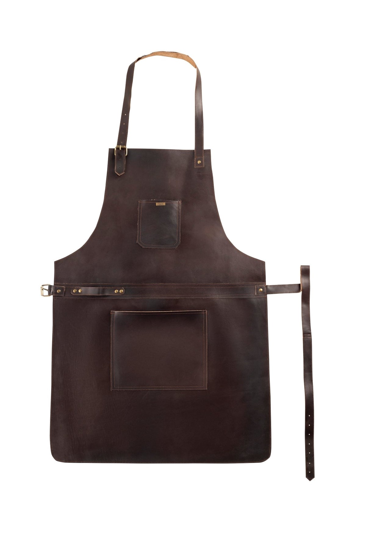 BBQ, Blacksmith, Grill, Woodwork, Chef, Butcher Canvas Apron with Leather Straps - 
