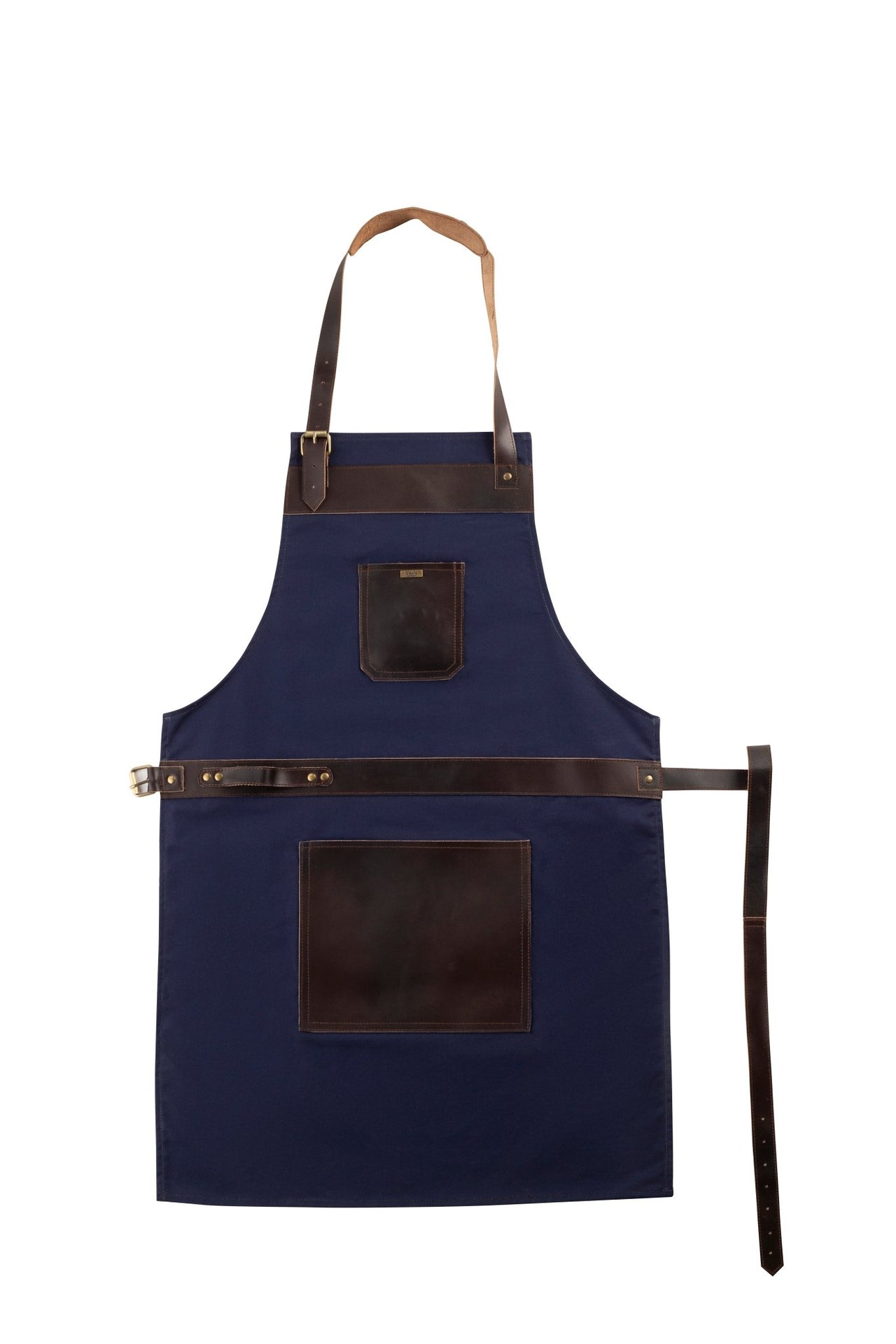 BBQ, Blacksmith, Grill, Woodwork, Chef, Butcher Canvas Apron with Leather Straps - 