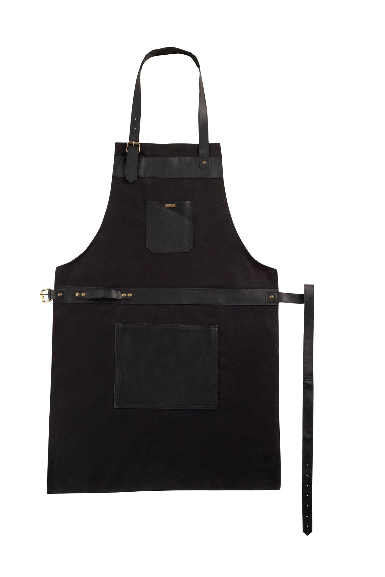 BBQ, Blacksmith, Grill, Woodwork, Chef, Butcher Canvas Apron with Leather Straps - 