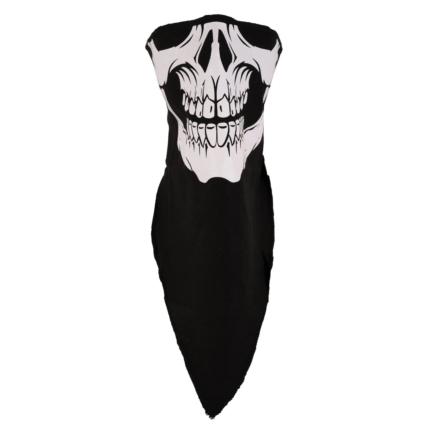 big skull textile black neck warmer motorcycle - 