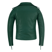 Black Classic Womens Brando Motorcycle Leather Jacket Ladies Biker Cowhide - 