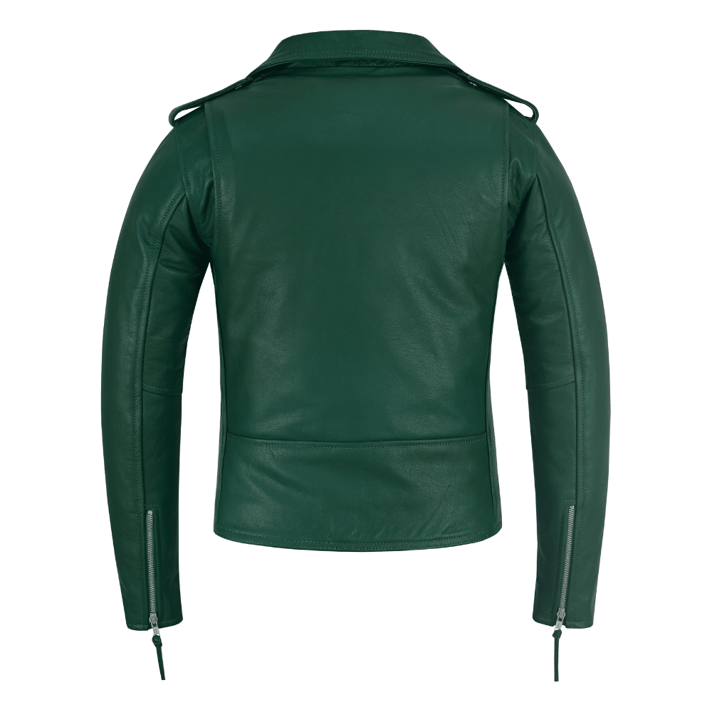 Black Classic Womens Brando Motorcycle Leather Jacket Ladies Biker Cowhide - 