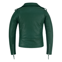 Black Classic Womens Brando Motorcycle Leather Jacket Ladies Biker Cowhide - 