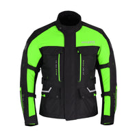 Black & Orange Biker Textile Long Motorcycle Jacket Biker CE Armours - 