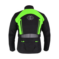 Black & Orange Biker Textile Long Motorcycle Jacket Biker CE Armours - 