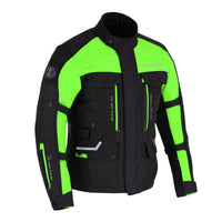 Black & Orange Biker Textile Long Motorcycle Jacket Biker CE Armours - 