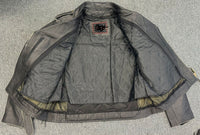 Black Twin Engine Biker Leather Jacket - 