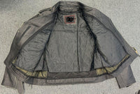 Black Twin Engine Biker Leather Jacket - 