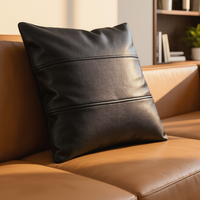 Genuine Leather Striped Cushion Covers – Set of 2 in Nine Colours