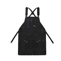 Leather BBQ Apron with Multi Pockets for Chefs and Grilling