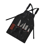 Leather BBQ Apron with Multi Pockets for Chefs and Grilling