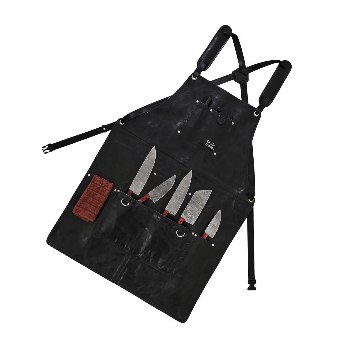 Leather BBQ Apron with Multi Pockets for Chefs and Grilling