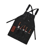 Leather BBQ Apron with Multi Pockets for Chefs and Grilling