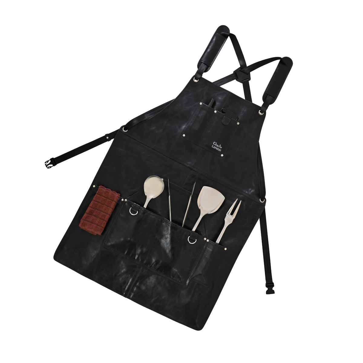 Leather BBQ Apron with Multi Pockets for Chefs and Grilling