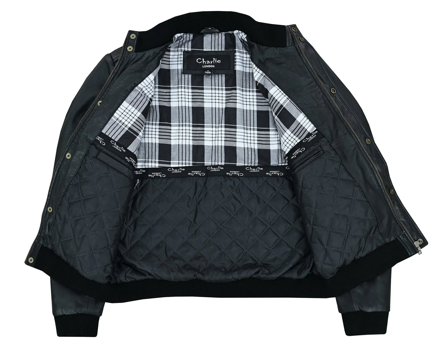 bristol men's real leather bomber jacket - smart casual style -