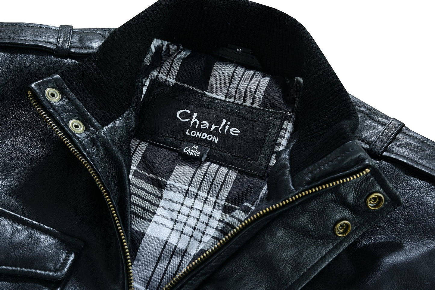 bristol men's real leather bomber jacket - smart casual style -