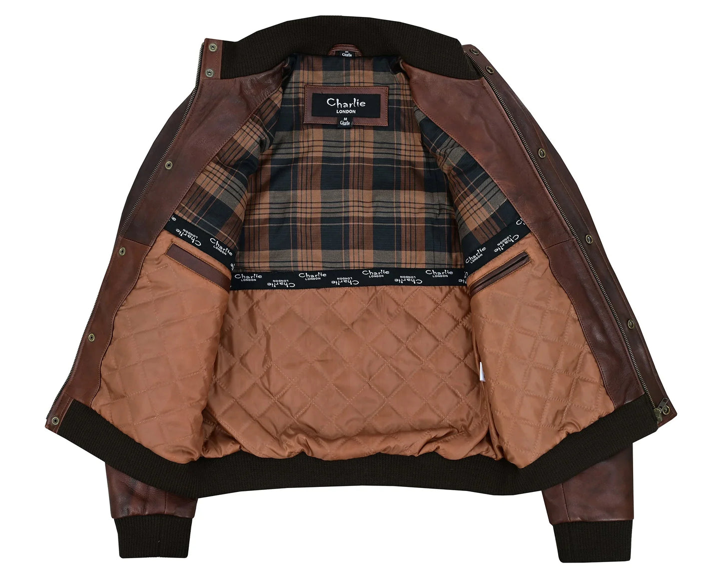 bristol men's real leather bomber jacket - smart casual style -