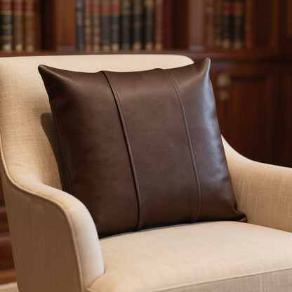 Genuine Leather Striped Cushion Covers – Set of 2 in Nine Colours