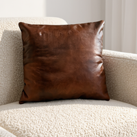 Set of 2 Genuine Leather Sofa Cushion Covers by CharlieLondon