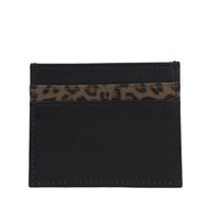 Leather Card Holder with 5 Pockets & Leopard Print