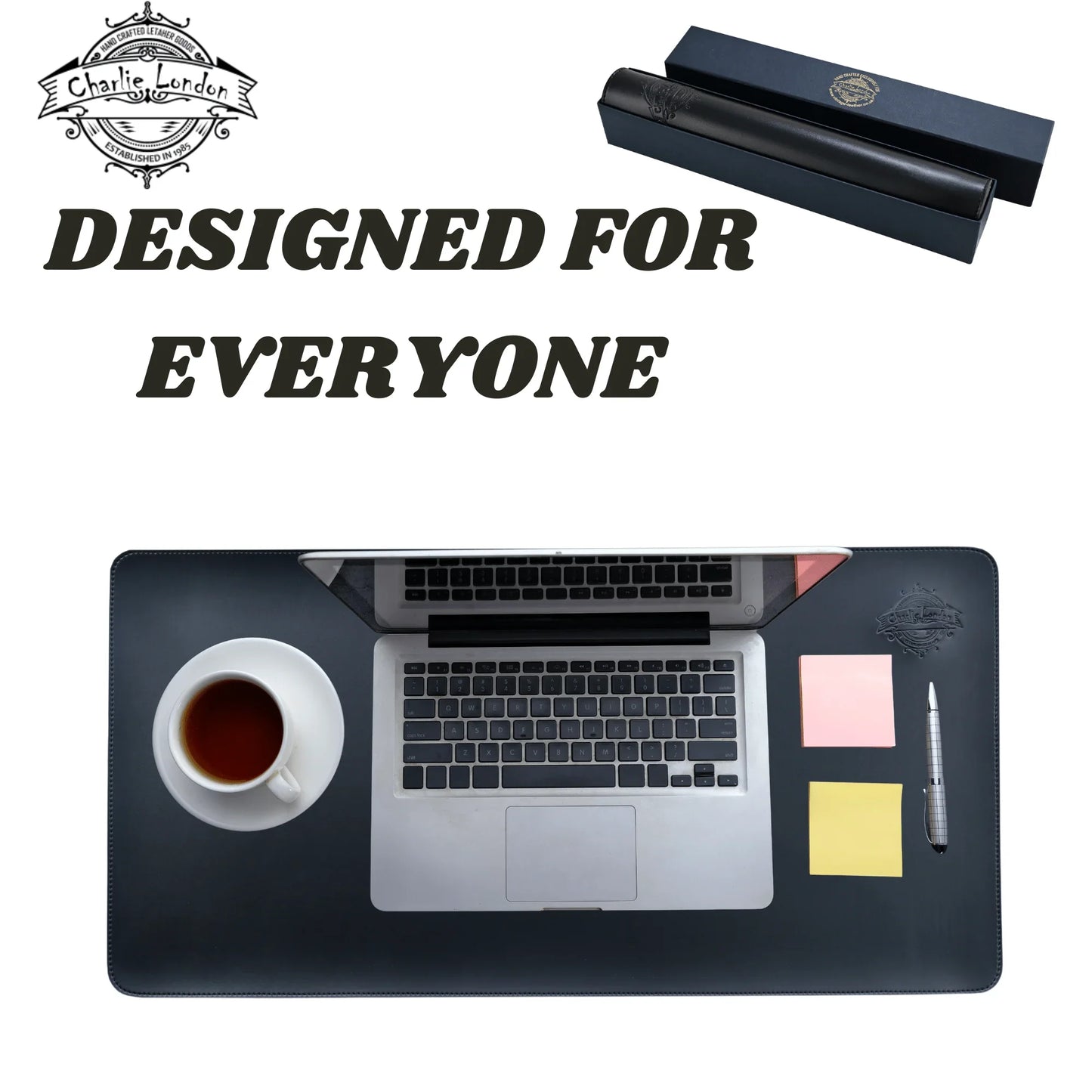 charlie london leather desk mat – 80x40 cm non - slip waterproof pu desk pad - 