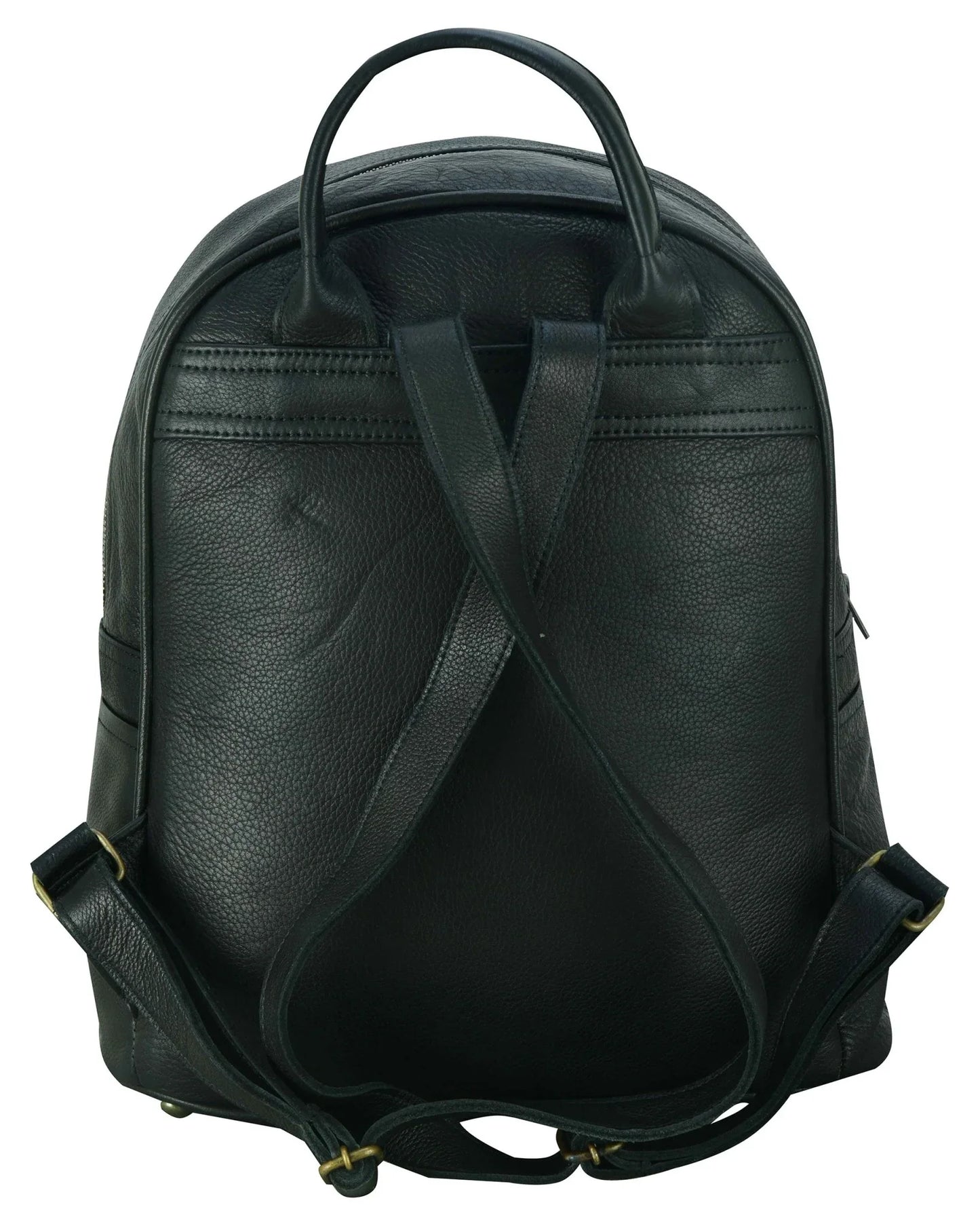 charlie london one pocket classic leather daypack backpack - 