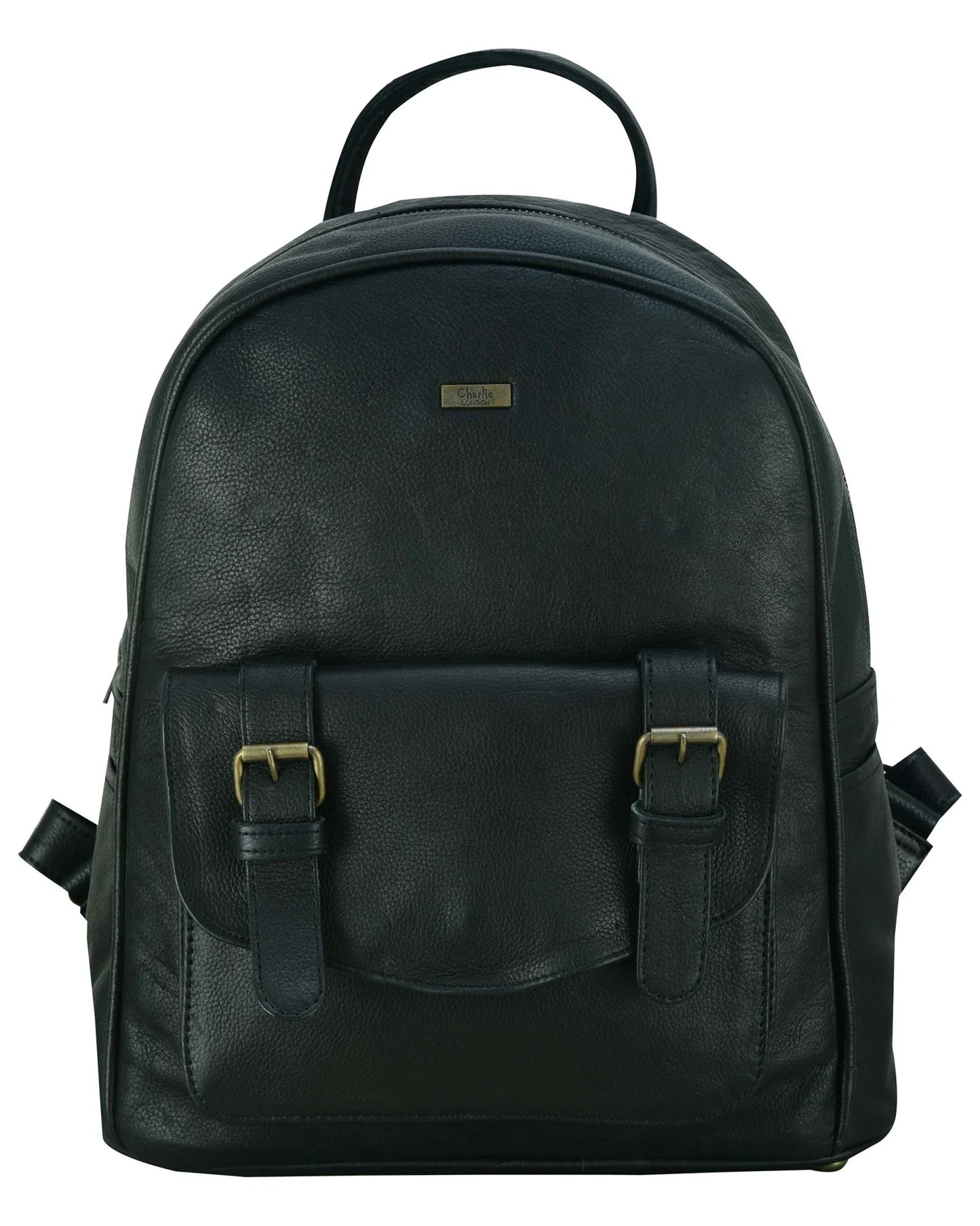 charlie london one pocket classic leather daypack backpack - 