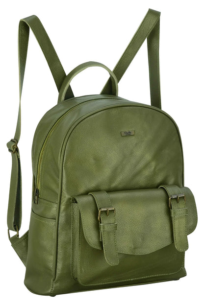 Charlie London One Pocket Classic Leather DayPack Backpack - 