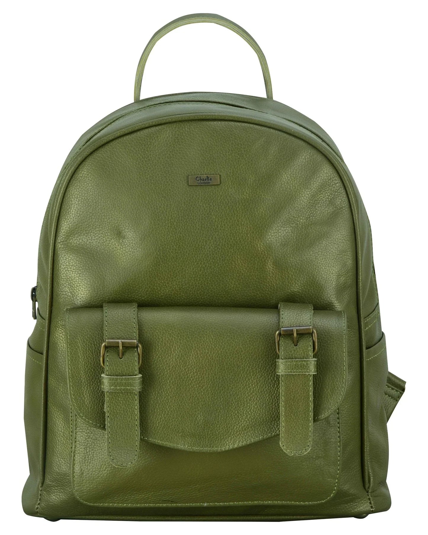 charlie london one pocket classic leather daypack backpack - 
