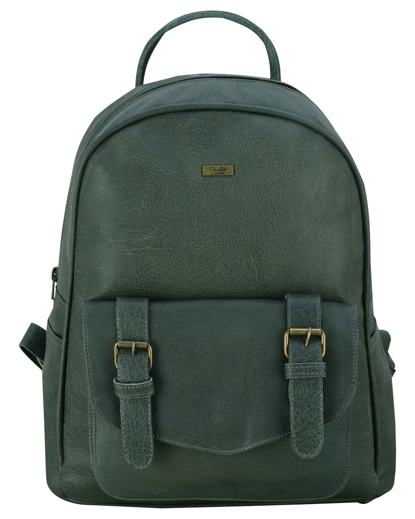 charlie london one pocket classic leather daypack backpack - 