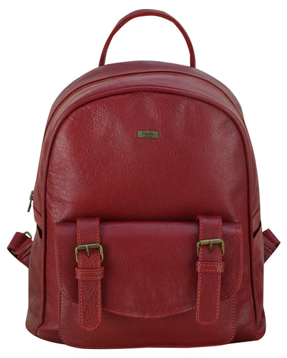 Charlie London One Pocket Classic Leather DayPack Backpack - 